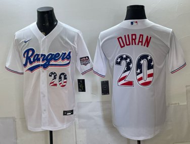 Ezequiel Duran Texas Rangers White USA 250 Stadium Jersey