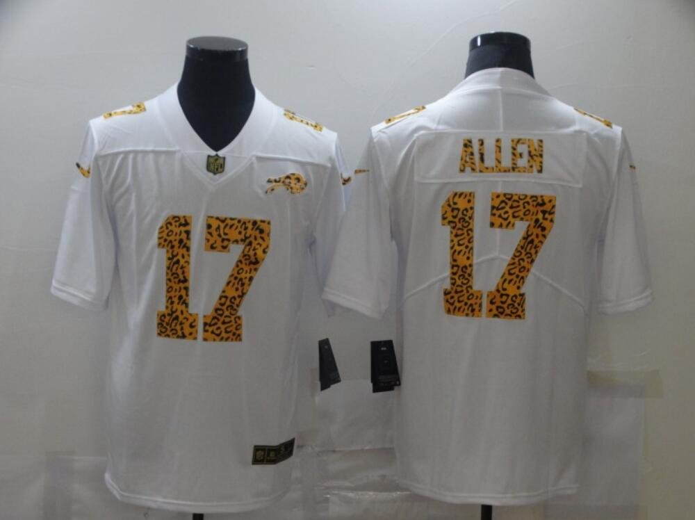 Men's Or Youth Josh Allen #17 Bills Limited Jersey White Leopard