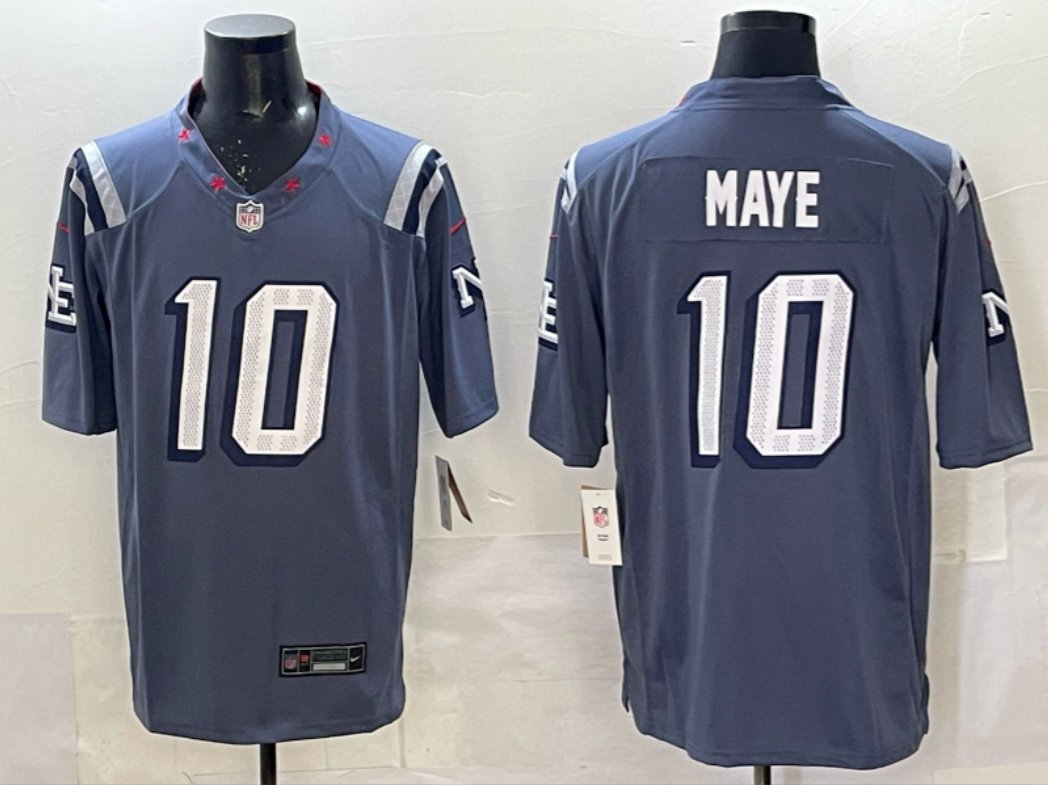 Men's Drake Maye #10 New England Patriots 2025 Rivalries Collection ...