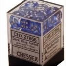 Chessex Manufacturing 27866 12 mm Nebula Dark Blue With White Numbers D6 Dice Se