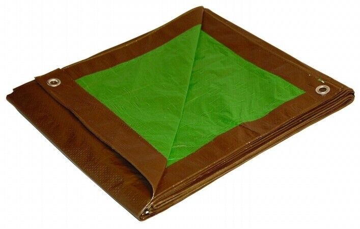 Foremost Cut Size Tarp Brown Green 91620 Brown & Green Cut Size Reversable Polye