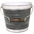 Robert Allen 212009 10 in. Planter, Ribbed Metal - Charcoal
