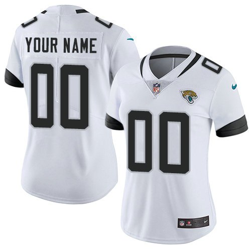 Women's Jacksonville Jaguars #00 Personalized Customized Jersey Team Game Player White