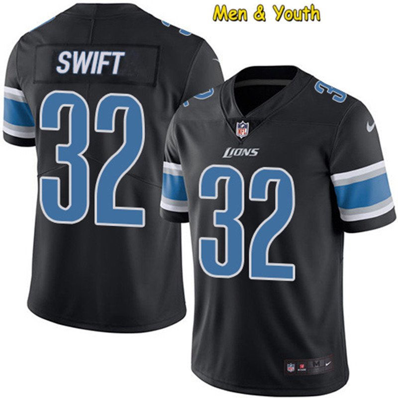 Youth Detroit Lions D'Andre Swift #32 Royal Game Jersey