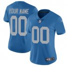 Women's Detroit Lions #00 Personalized Customized Jersey Team Game Player Blue Alternate