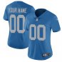 Women's Detroit Lions #00 Personalized Customized Jersey Team Game Player Blue Alternate