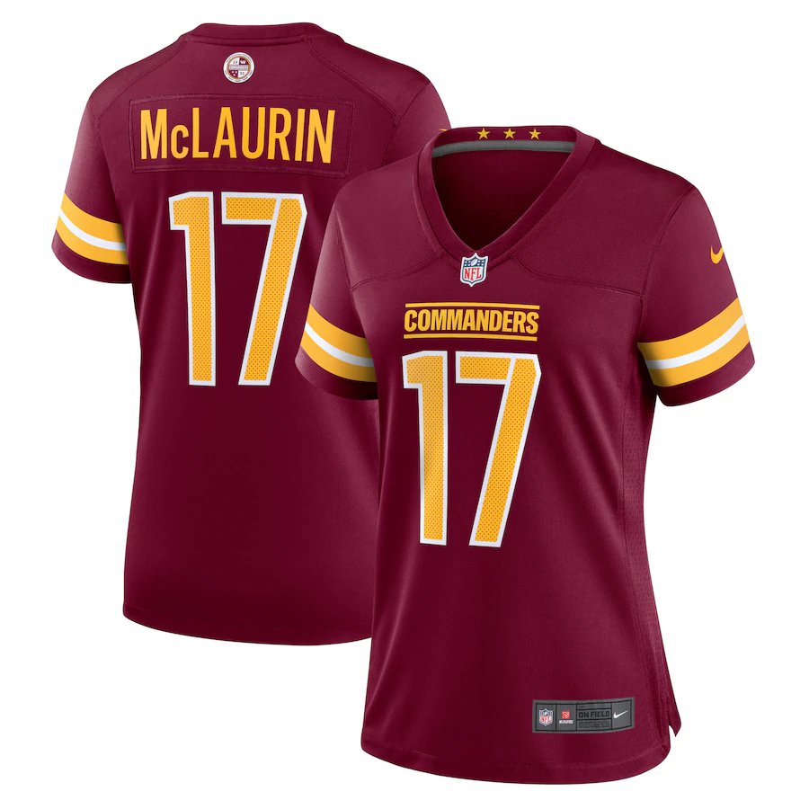 Women's Washington Commanders #17 Terry McLaurin Jersey Team Game Player Burgundy Football