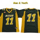 men's & youth North Dakota State Bison #11 Carson Wentz Jersey Green College Game Football