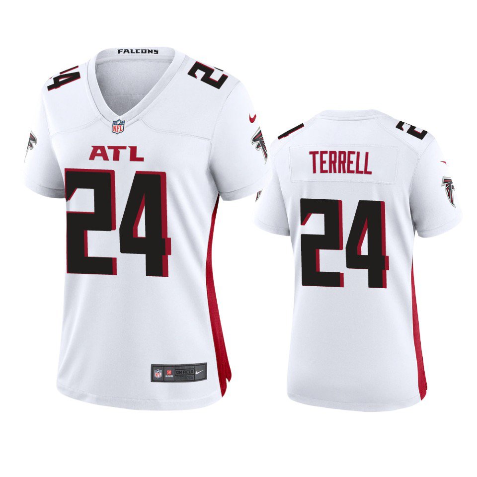 Women's Atlanta Falcons #24 A.J. Terrell Jr. Jersey Team Game Player White Limited Football