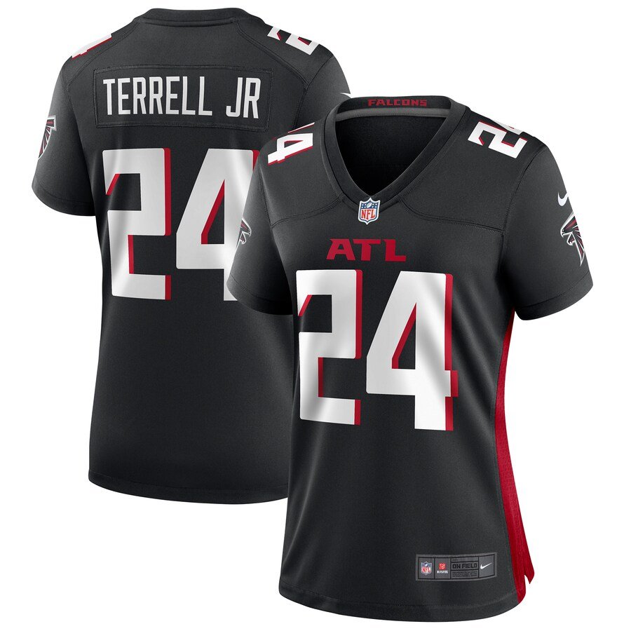 Women's Atlanta Falcons #24 A.J. Terrell Jr. Jersey Team Game Player Black Limited Football