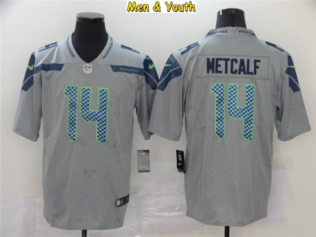 men's & youth Seattle Seahawks #14 DK Metcalf Jersey Team