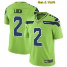 men's & youth Seattle Seahawks #2 Drew Lock Jersey Team Game Player Neon Green Limited Football
