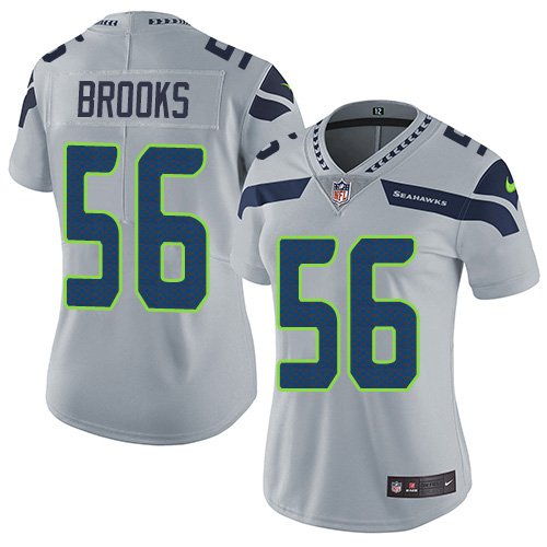 Women's Seattle Seahawks 56 Jordyn Brooks Jersey Team Game Player Gray