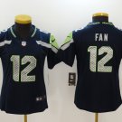 Women's Seattle Seahawks #12 Fan Jersey Team Game Player Navy Limited Football