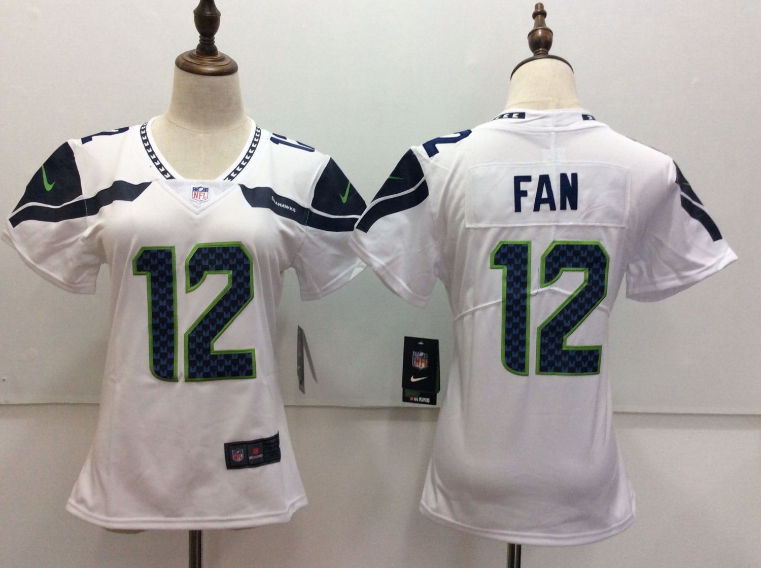 Women's Seattle Seahawks #12 Fan Jersey Team Game Player White Limited Football