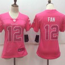 Women's Seattle Seahawks #12 Fan Jersey Pink Fashion Limited Football