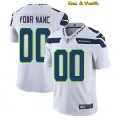 men's & youth Seattle Seahawks #00 Personalized Customized Jersey Team Game Player White