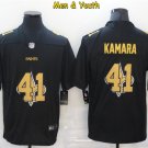 men's & youth New Orleans Saints #41 Alvin Kamara Jersey Black Team Logo Dual Overlap Football
