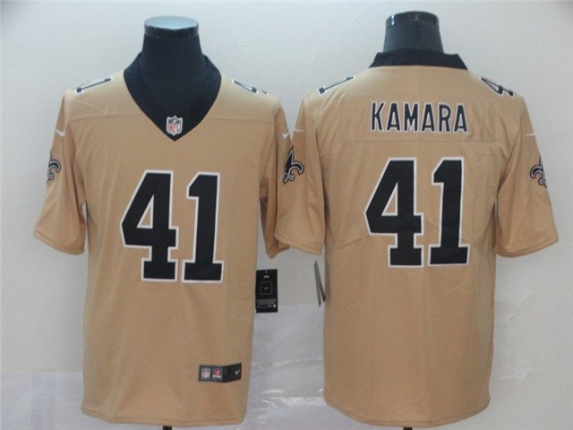 Men's New Orleans Saints #41 Alvin Kamara Jersey Gold Inverted Legend Limited Football