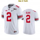 men's & youth Ohio State Buckeyes #2 Chris Olave Jersey 2021 Patch White College Game Football
