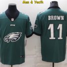 men's & youth Philadelphia Eagles #11 A.J. Brown Jersey Green Team Big Logo Limited Football