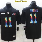 men's & youth Philadelphia Eagles #11 A.J. Brown Jersey Black Crucial Catch Limited Football