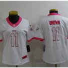 Women's Philadelphia Eagles #11 A.J. Brown Jersey White Fashion Limited Football