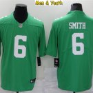 men's & youth Philadelphia Eagles #6 DeVonta Smith Jersey Throwback Green Limited Football