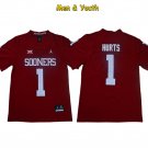 men's & youth Oklahoma Sooners #1 Jalen Hurts Jersey Red College Game Football