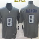 men's & youth Baltimore Ravens #8 Lamar Jackson Jersey Gray Camo Limited Football
