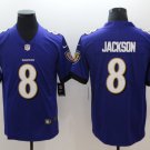 Men's Baltimore Ravens #8 Lamar Jackson Jersey Team Game Player Purple Limited Football