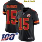 men's & youth Kansas City Chiefs #15 Patrick Mahomes Jersey 100th Season Black Limited Football