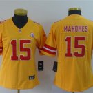 Women's Kansas City Chiefs #15 Patrick Mahomes Jersey Gold Inverted Legend Limited Football