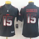 Women's Kansas City Chiefs #15 Patrick Mahomes Jersey Black Arch Smoke Limited Football