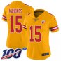 Women's Kansas City Chiefs #15 Patrick Mahomes Jersey 100th Season Gold Inverted Legend Football