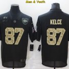 men's & youth Kansas City Chiefs #87 Travis Kelce Jersey Black Camo 2020 Salute To Service Football