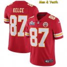 men's & youth Kansas City Chiefs #87 Travis Kelce Jersey Red Super Bowl LIV Game Limited Football