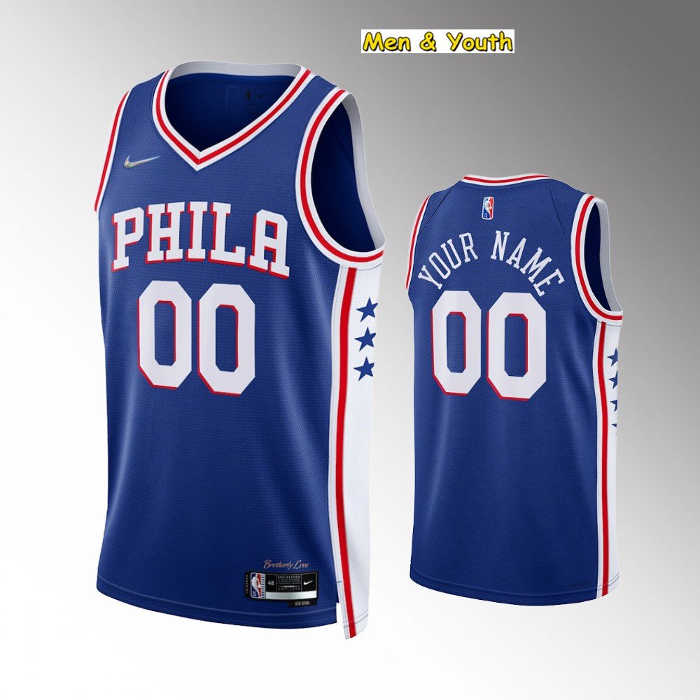 men's & youth Philadelphia 76ers #00 Personalized Customized Jersey ...