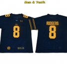 men's & youth California Golden Bears #8 Aaron Rodgers Jersey Navy College Game Football