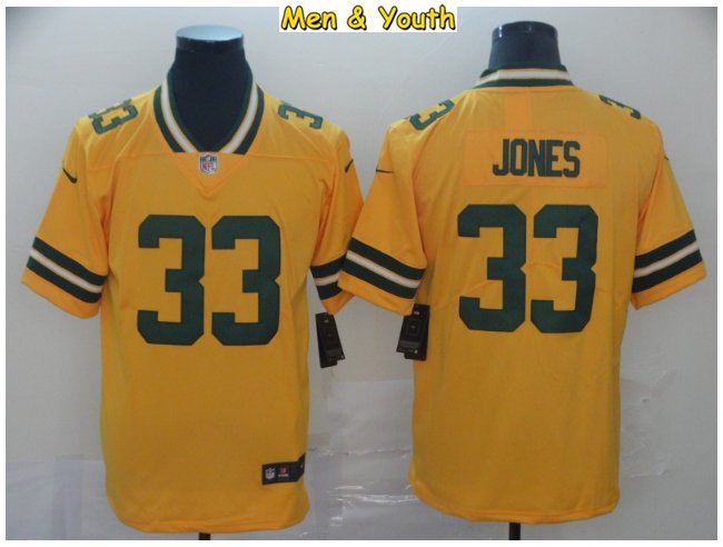 Personalized Green Bay Packers Jersey Inverted Legend Gold Men's