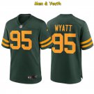 men's & youth Green Bay Packers #95 Devonte Wyatt Jersey Team Game Player Green Alternate Football
