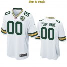 men's & youth Green Bay Packers #00 Personalized Customized Jersey 100th Season Patch White