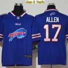 men's & youth Buffalo Bills #17 Josh Allen Jersey Blue Team Big Logo Limited Football