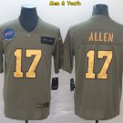 men's & youth Buffalo Bills #17 Josh Allen Jersey 2019 Olive Gold Salute To Service Limited Football