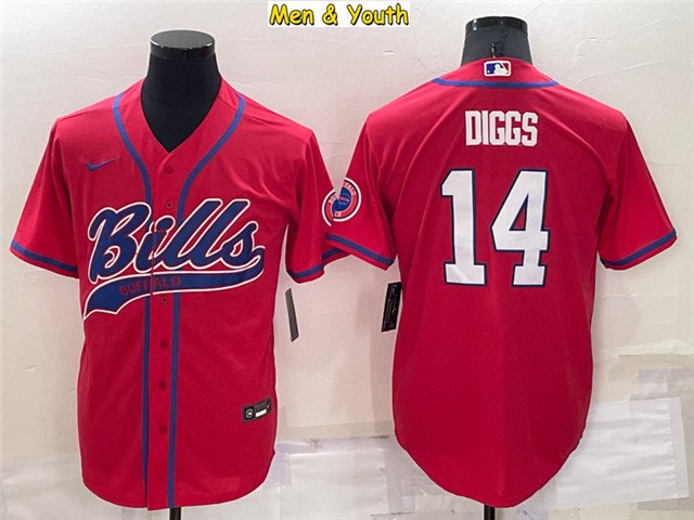 men's & youth Buffalo Bills #14 Stefon Diggs Jersey Red Cool Base