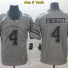 men's & youth Dallas Cowboys #4 Dak Prescott Jersey Gray Gridiron Gray Limited Football