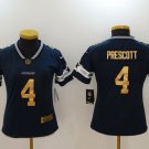 Women's Dallas Cowboys #4 Dak Prescott Jersey Navy Gold Limited Football