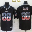 men's & youth Dallas Cowboys #88 CeeDee Lamb Jersey Black USA Flag Fashion Limited Football