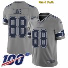men's & youth Dallas Cowboys #88 CeeDee Lamb Jersey 100th Season Gray Inverted Legend Football