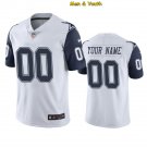 men's & youth Dallas Cowboys #00 Personalized Customized Jersey Team Game Player White Alternate